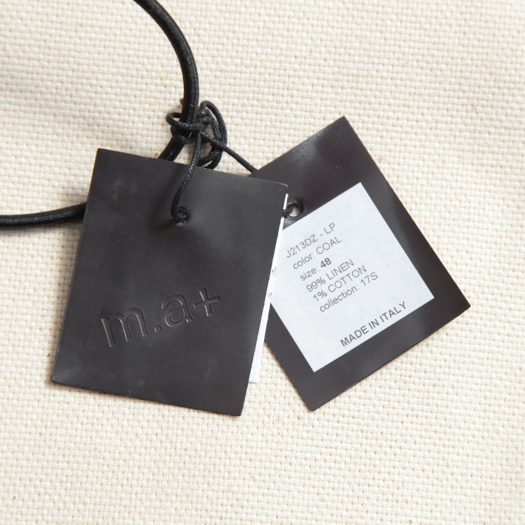 m.a+ エムエークロス /  17SS / ヘビーリネン バイカージャケット / J213DZ - LP / size 48  (COAL)