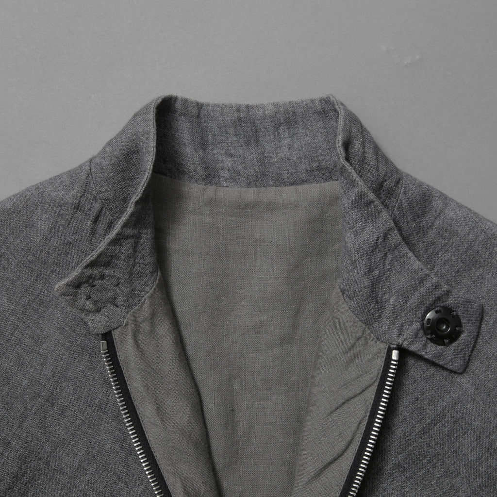m.a+ エムエークロス /  17SS / ヘビーリネン バイカージャケット / J213DZ - LP / size 48  (COAL)