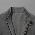m.a+ エムエークロス /  17SS / ヘビーリネン バイカージャケット / J213DZ - LP / size 48  (COAL)