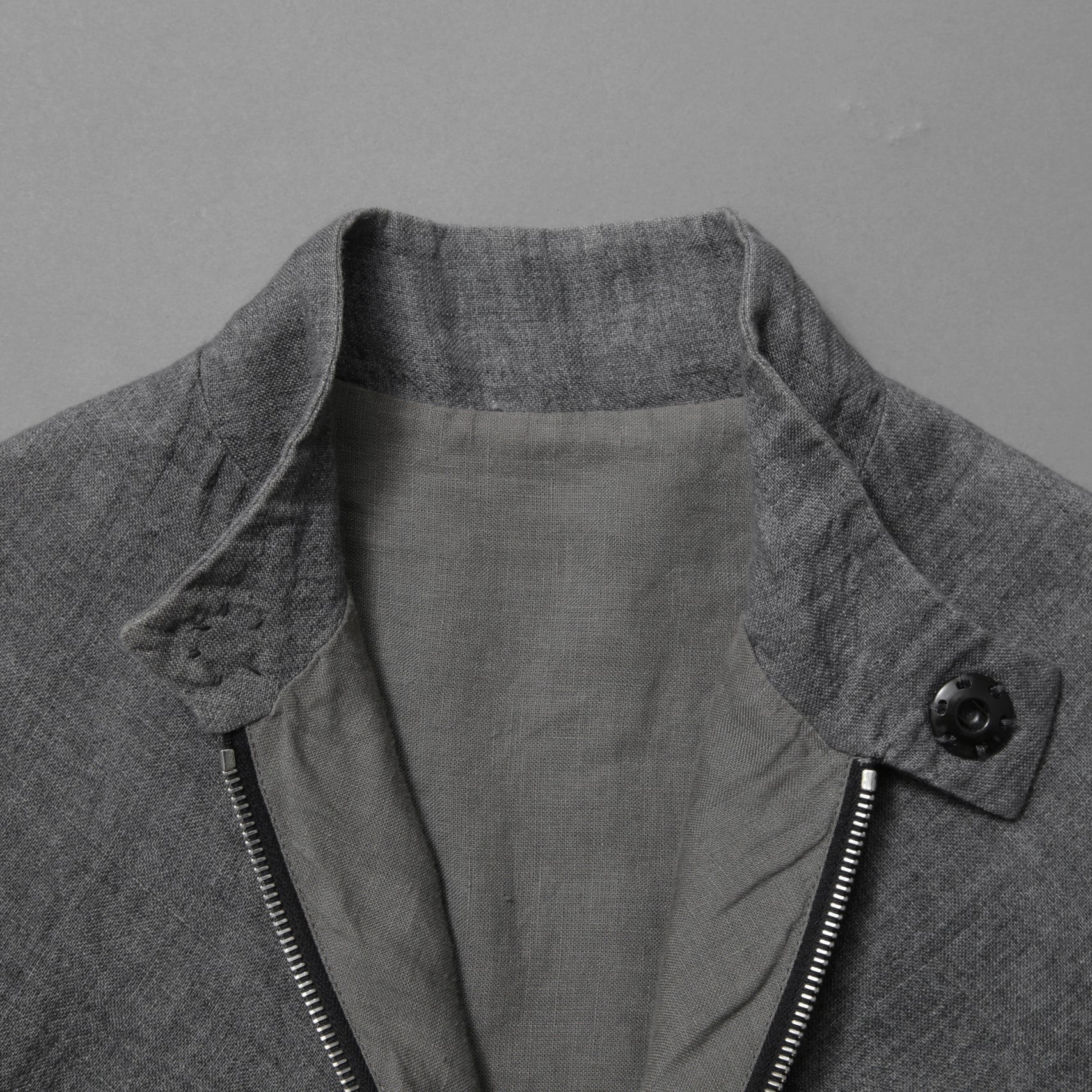 m.a+ エムエークロス /  17SS / ヘビーリネン バイカージャケット / J213DZ - LP / size 48  (COAL)