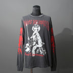 SAINT Mxxxxxx セントマイケル / 25AW / LS TEE_SAINT IS A KISS / セイントイズアキス / ヴィンテージ加工 長袖Tシャツ / SM-HR1-0000-028 / size L (BLACK)