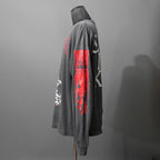 SAINT Mxxxxxx セントマイケル / 25AW / LS TEE_SAINT IS A KISS / セイントイズアキス / ヴィンテージ加工 長袖Tシャツ / SM-HR1-0000-028 / size L (BLACK)