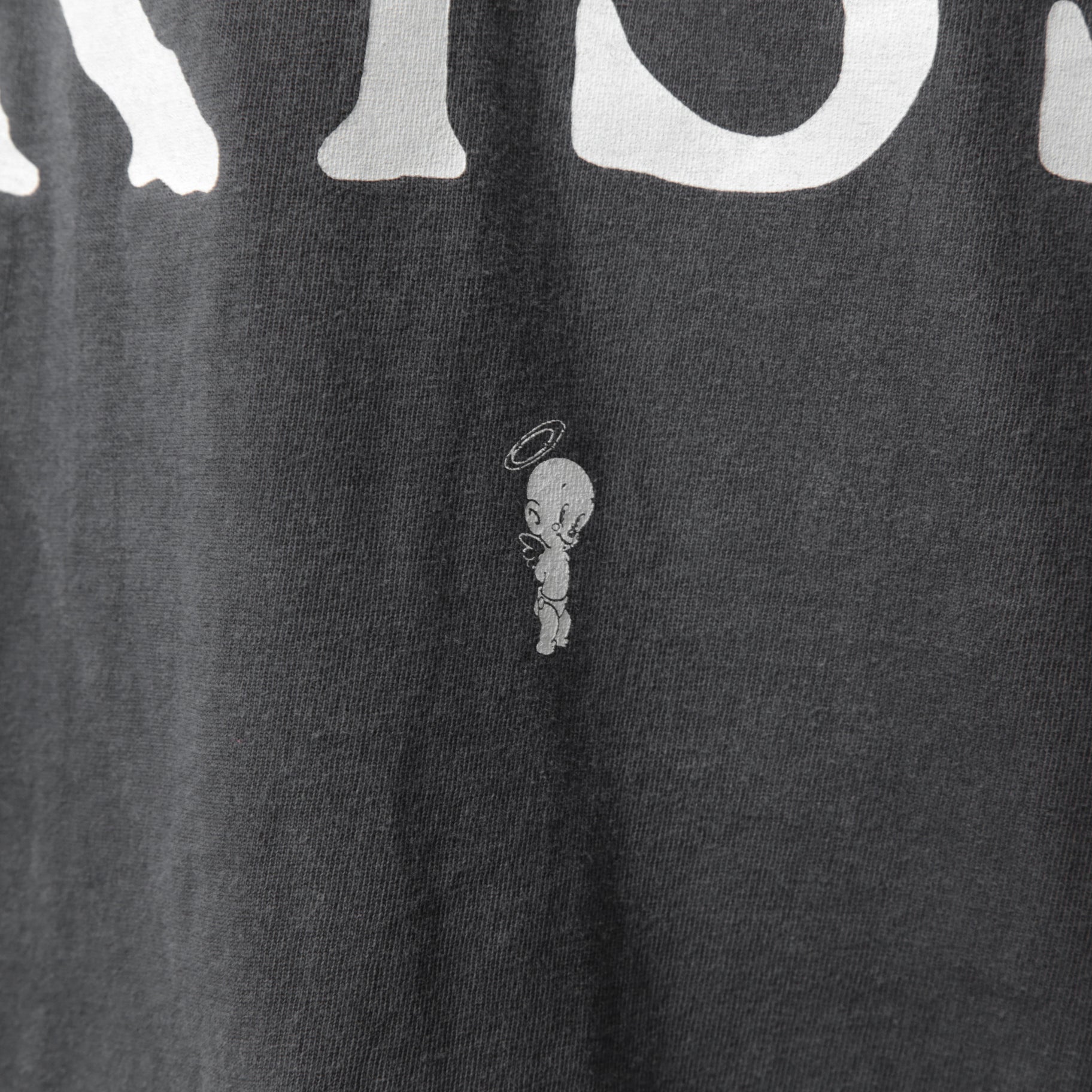 SAINT Mxxxxxx セントマイケル / 25AW / LS TEE_SAINT IS A KISS / セイントイズアキス / ヴィンテージ加工 長袖Tシャツ / SM-HR1-0000-028 / size L (BLACK)