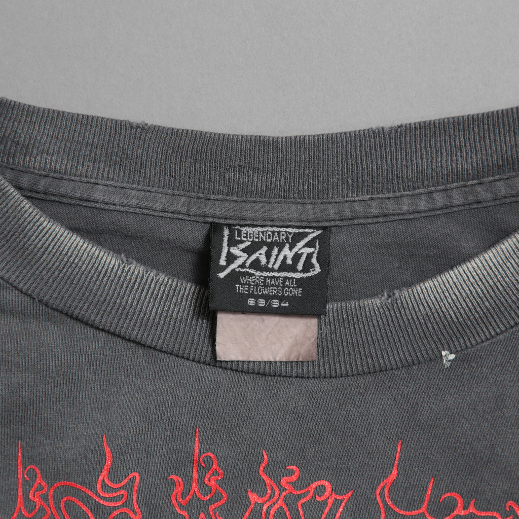 SAINT Mxxxxxx セントマイケル / 25AW / LS TEE_SAINT IS A KISS / セイントイズアキス / ヴィンテージ加工 長袖Tシャツ / SM-HR1-0000-028 / size L (BLACK)