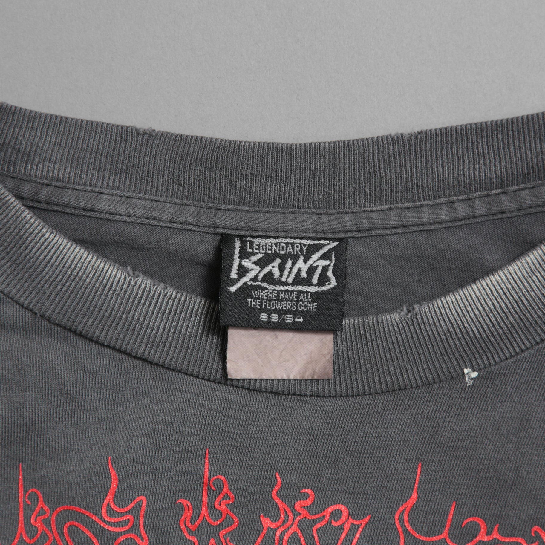 SAINT Mxxxxxx セントマイケル / 25AW / LS TEE_SAINT IS A KISS / セイントイズアキス / ヴィンテージ加工 長袖Tシャツ / SM-HR1-0000-028 / size L (BLACK)