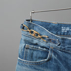 CELINE セリーヌ / 23年モデル 美品 / トリオンフ チェーン装飾 ユニオンウォッシュ デニム キュロット / ハーフ パンツ / 2N426-930F-07UW / size 27 (INDIGO)