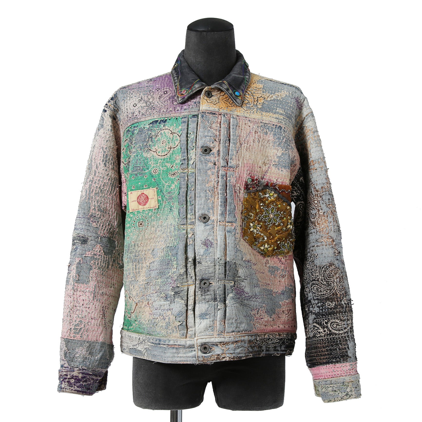 新品 PROLETA RE ART プロレタ リ アート / 22SS NUBIAN別注 / UROBOROS DENIM JACKET / Boro patchwork distressed / size XL ジャケット