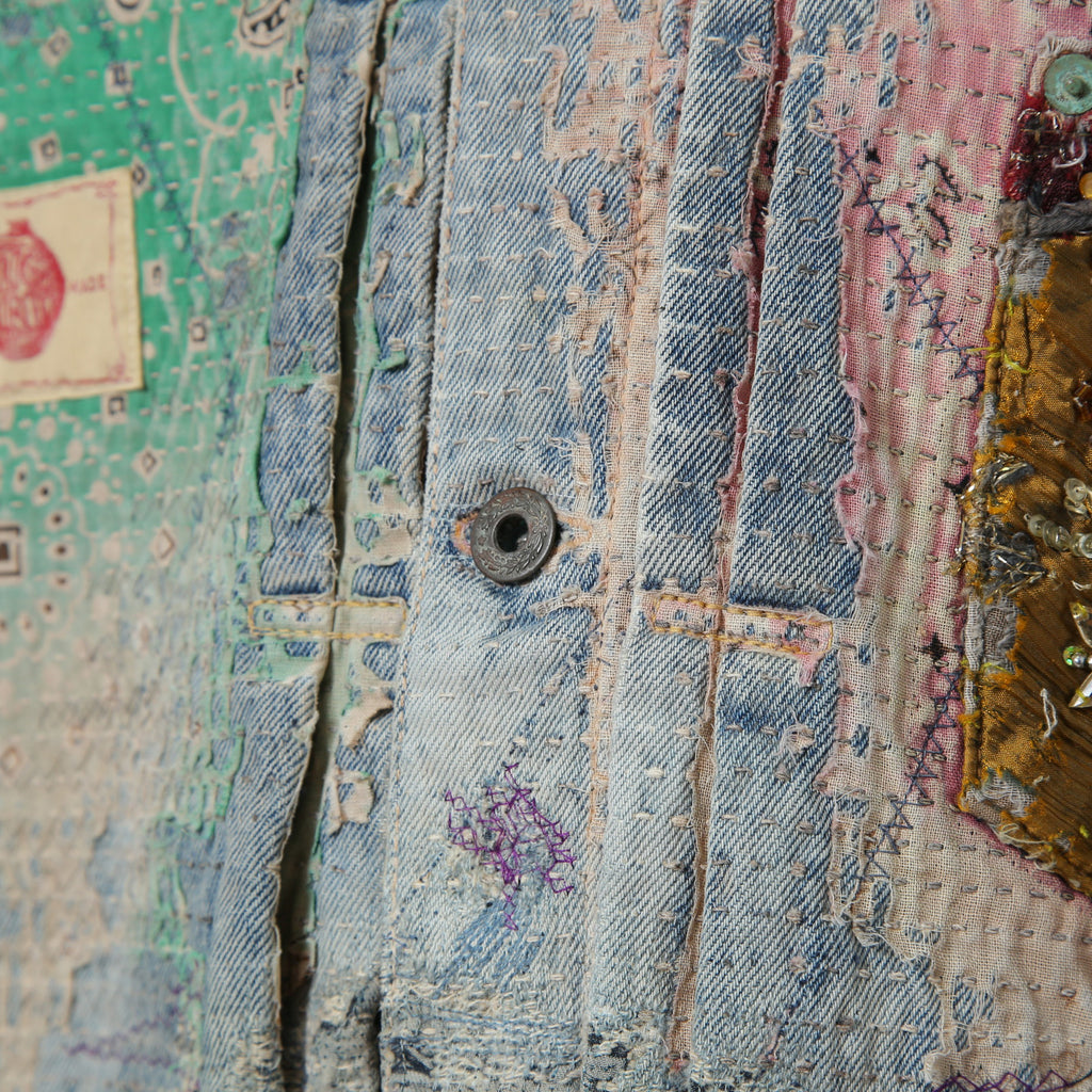 新品 PROLETA RE ART プロレタ リ アート / 22SS NUBIAN別注 / UROBOROS DENIM JACKET / Boro patchwork distressed / size XL ジャケット
