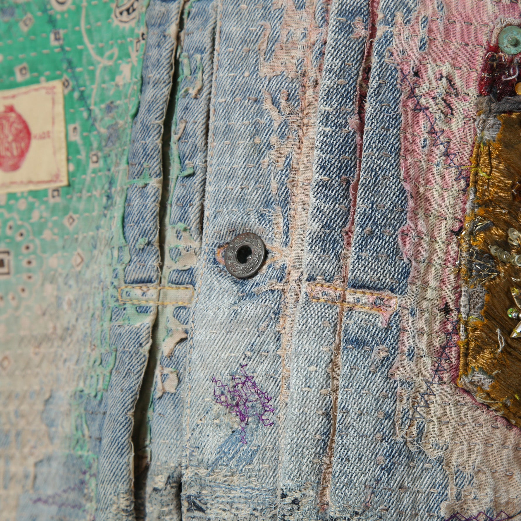 新品 PROLETA RE ART プロレタ リ アート / 22SS NUBIAN別注 / UROBOROS DENIM JACKET / Boro patchwork distressed / size XL ジャケット
