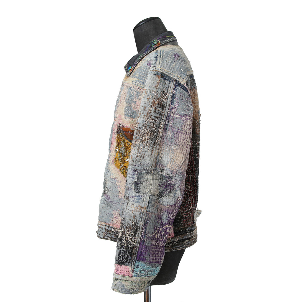 新品 PROLETA RE ART プロレタ リ アート / 22SS NUBIAN別注 / UROBOROS DENIM JACKET / Boro patchwork distressed / size XL ジャケット
