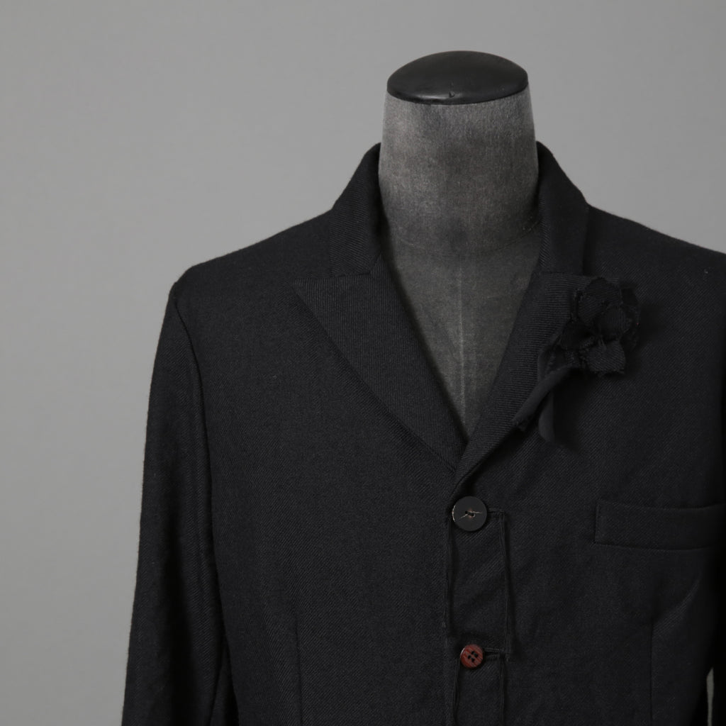 ARCHIVIO J.M.RIBOT / 21AW 美品 BLAZER Vintage Wool / G19/FT / コサージュ付 ジャケット/ size 46 (BLACK)