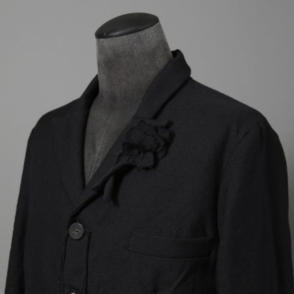 ARCHIVIO J.M.RIBOT / 21AW 美品 BLAZER Vintage Wool / G19/FT / コサージュ付 ジャケット/ size 46 (BLACK)