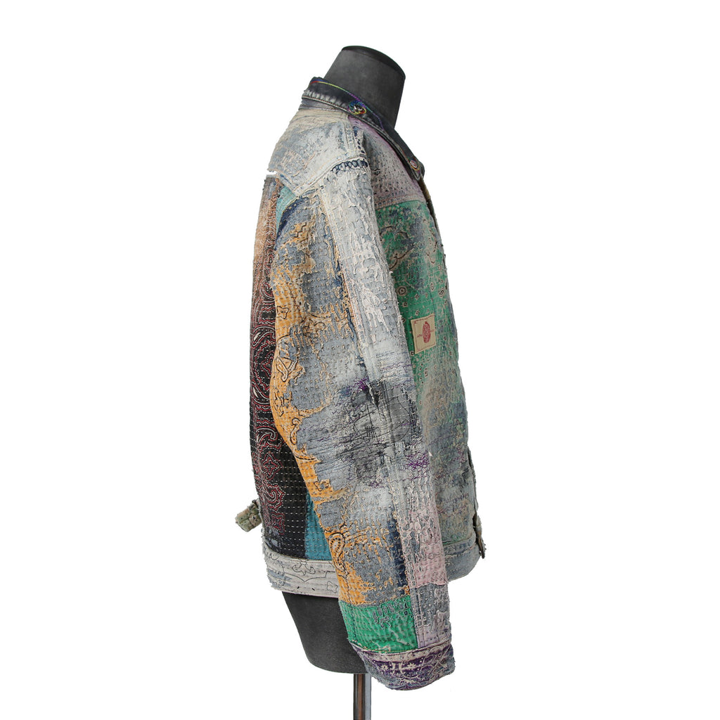 新品 PROLETA RE ART プロレタ リ アート / 22SS NUBIAN別注 / UROBOROS DENIM JACKET / Boro patchwork distressed / size XL ジャケット