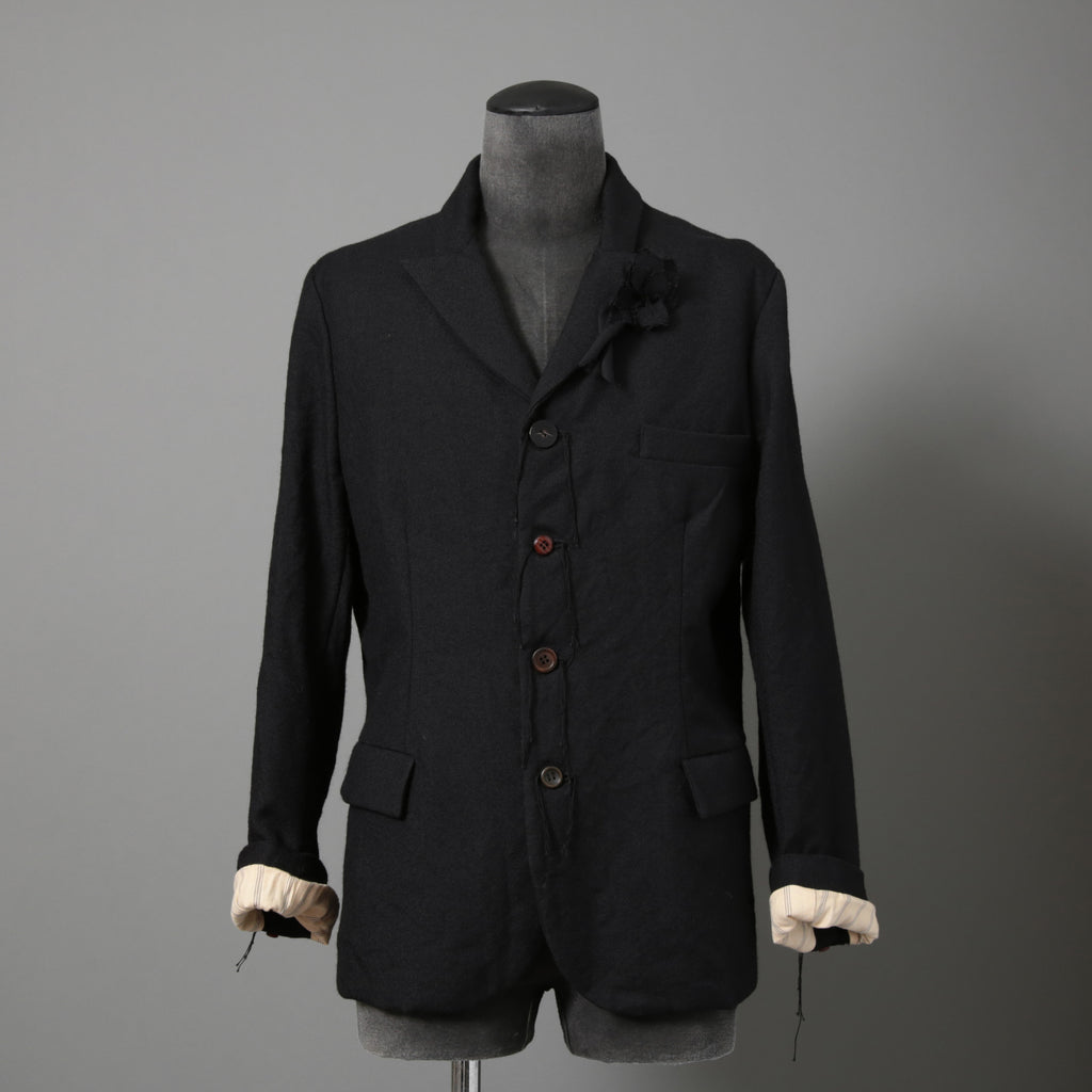 ARCHIVIO J.M.RIBOT / 21AW 美品 BLAZER Vintage Wool / G19/FT / コサージュ付 ジャケット/ size 46 (BLACK)