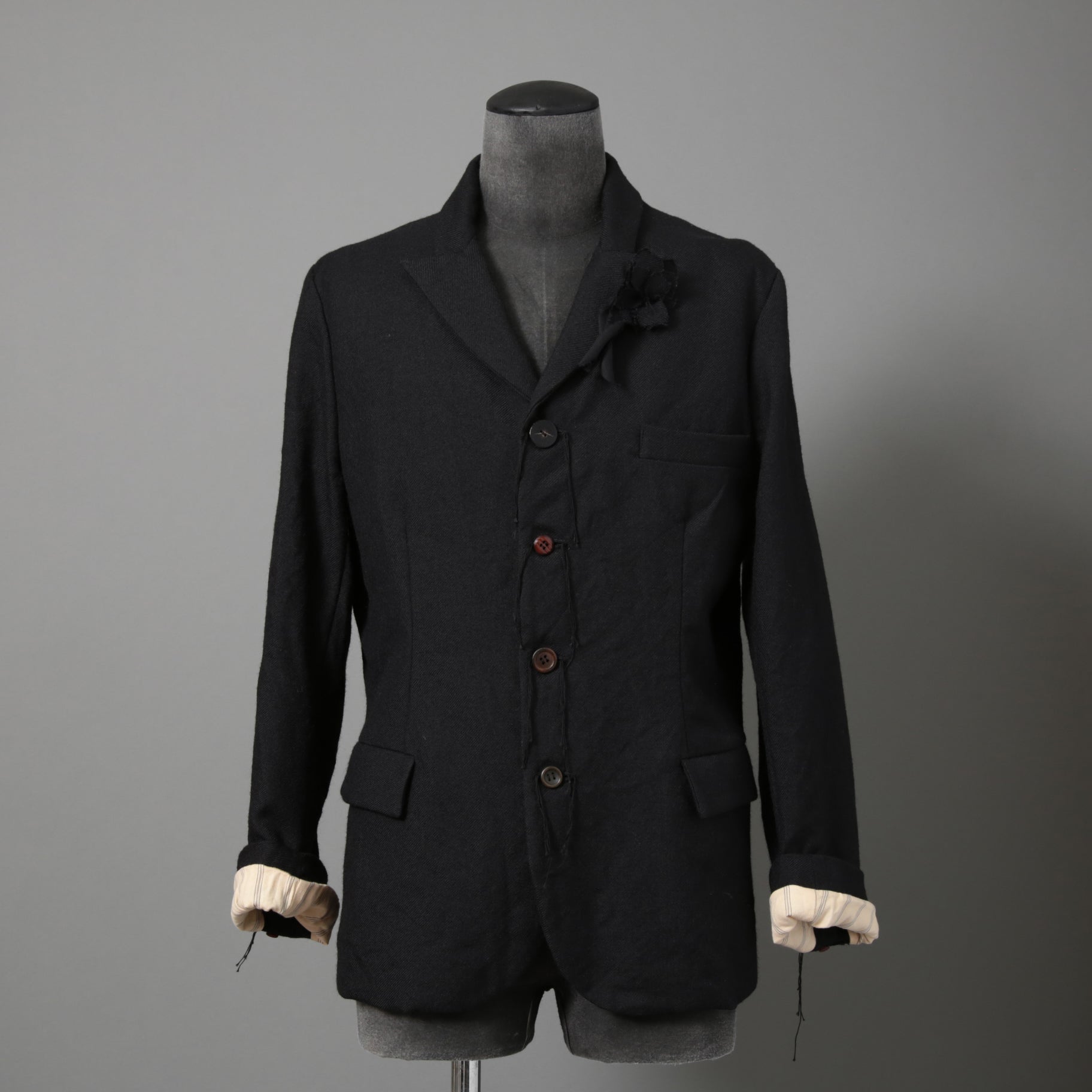 ARCHIVIO J.M.RIBOT / 21AW 美品 BLAZER Vintage Wool / G19/FT / コサージュ付 ジャケット/ size 46 (BLACK)