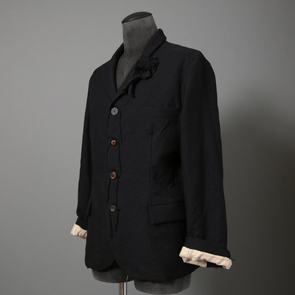 ARCHIVIO J.M.RIBOT / 21AW 美品 BLAZER Vintage Wool / G19/FT / コサージュ付 ジャケット/ size 46 (BLACK)