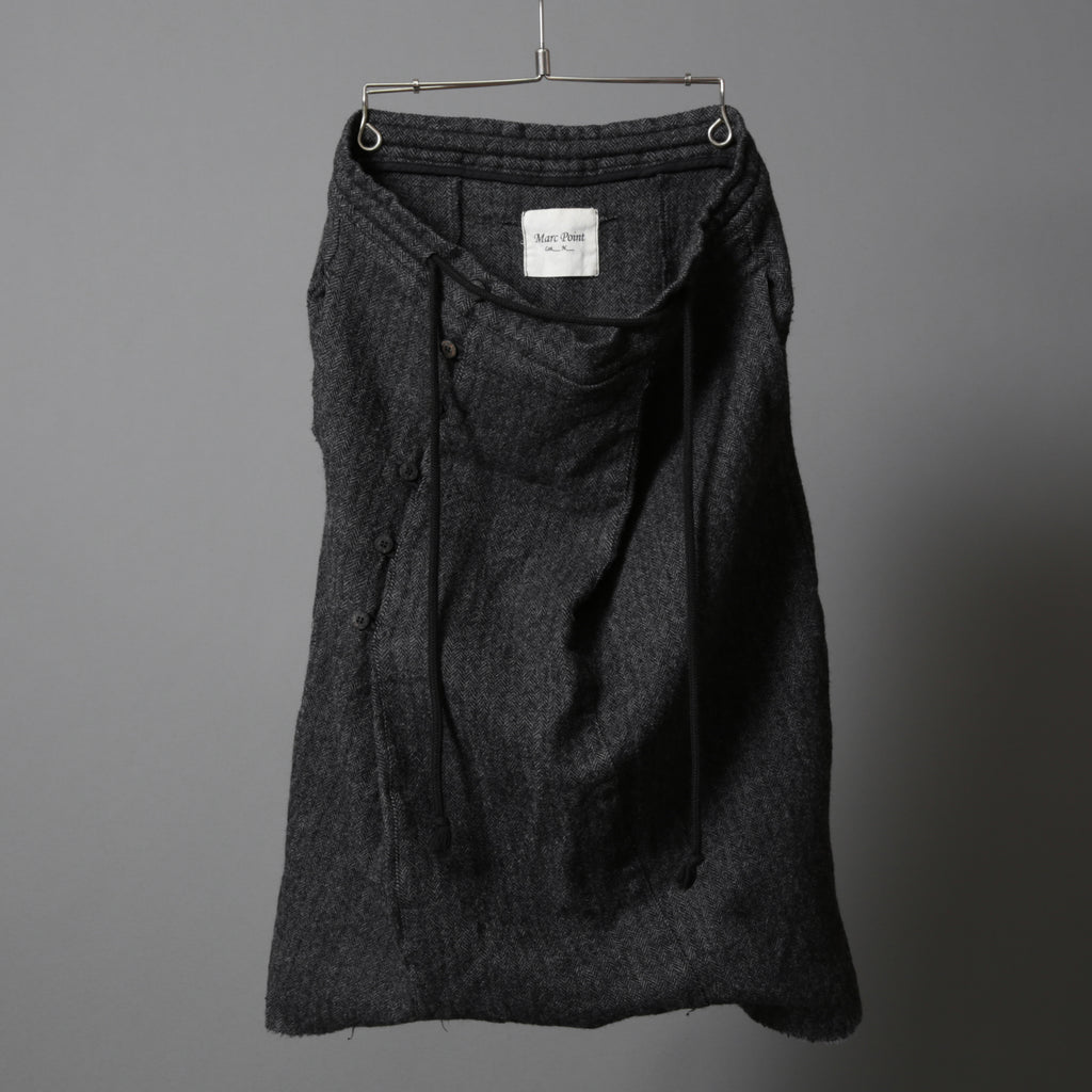 Marc Point マークポイント / ウールヘリンボーン サルエル パンツ / size 46 (GRAY)