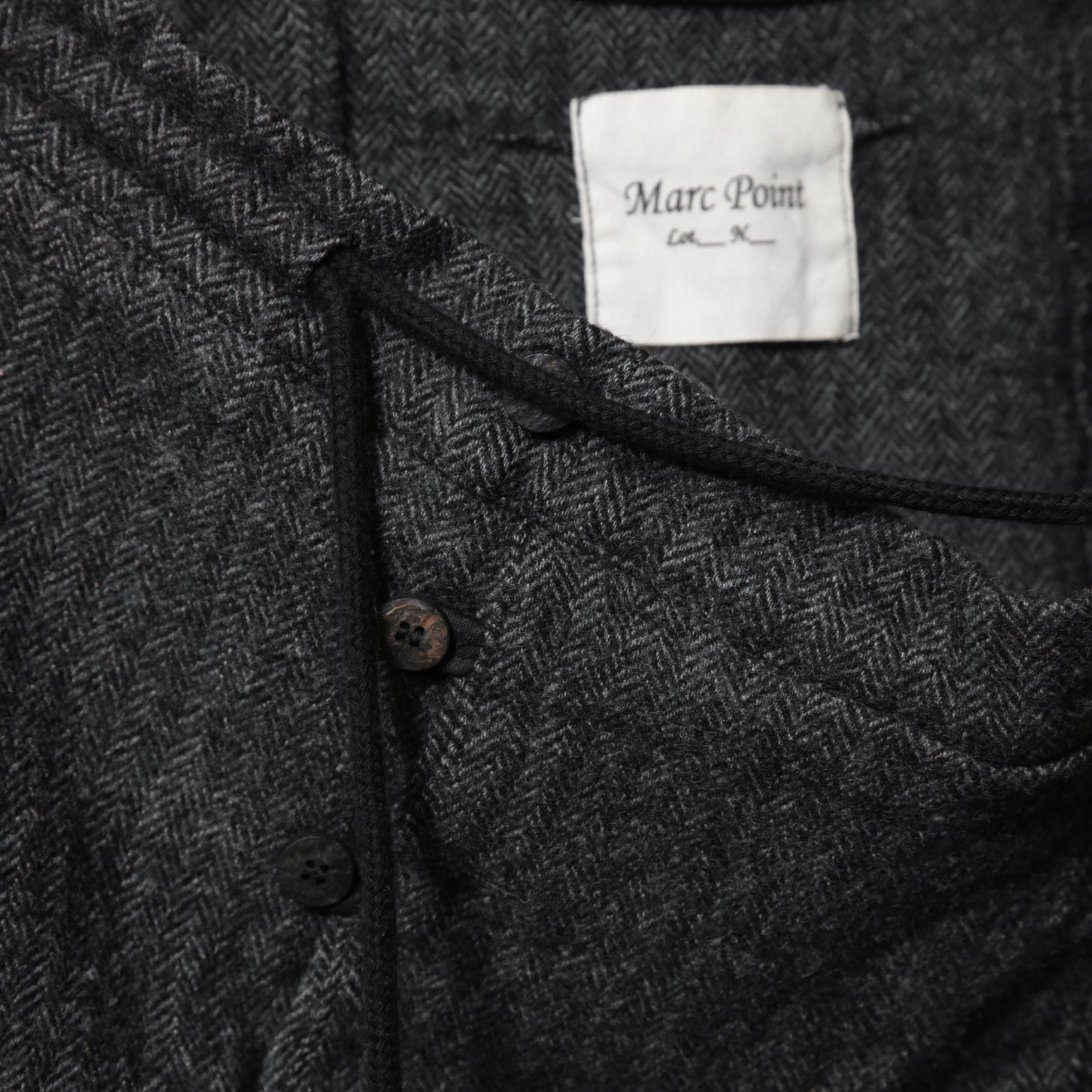 Marc Point マークポイント / ウールヘリンボーン サルエル パンツ / size 46 (GRAY)