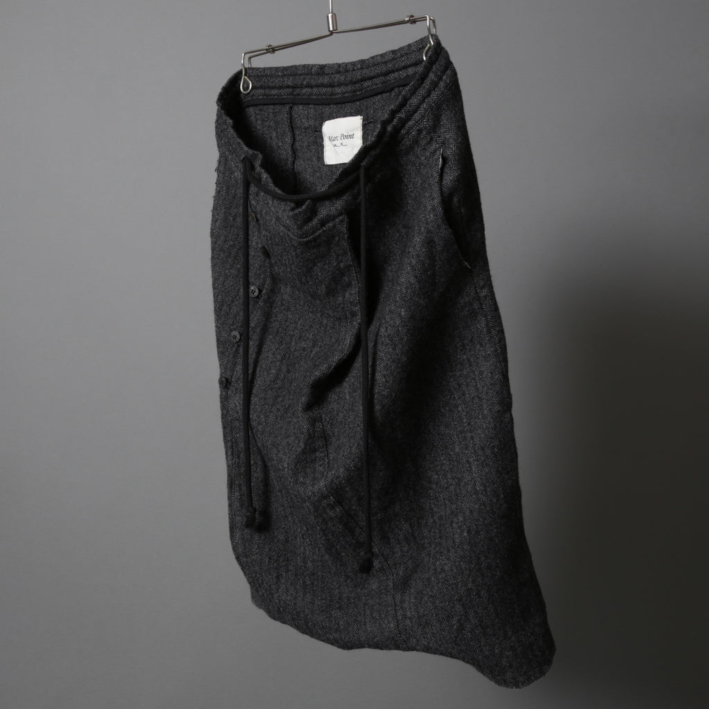 Marc Point マークポイント / ウールヘリンボーン サルエル パンツ / size 46 (GRAY)