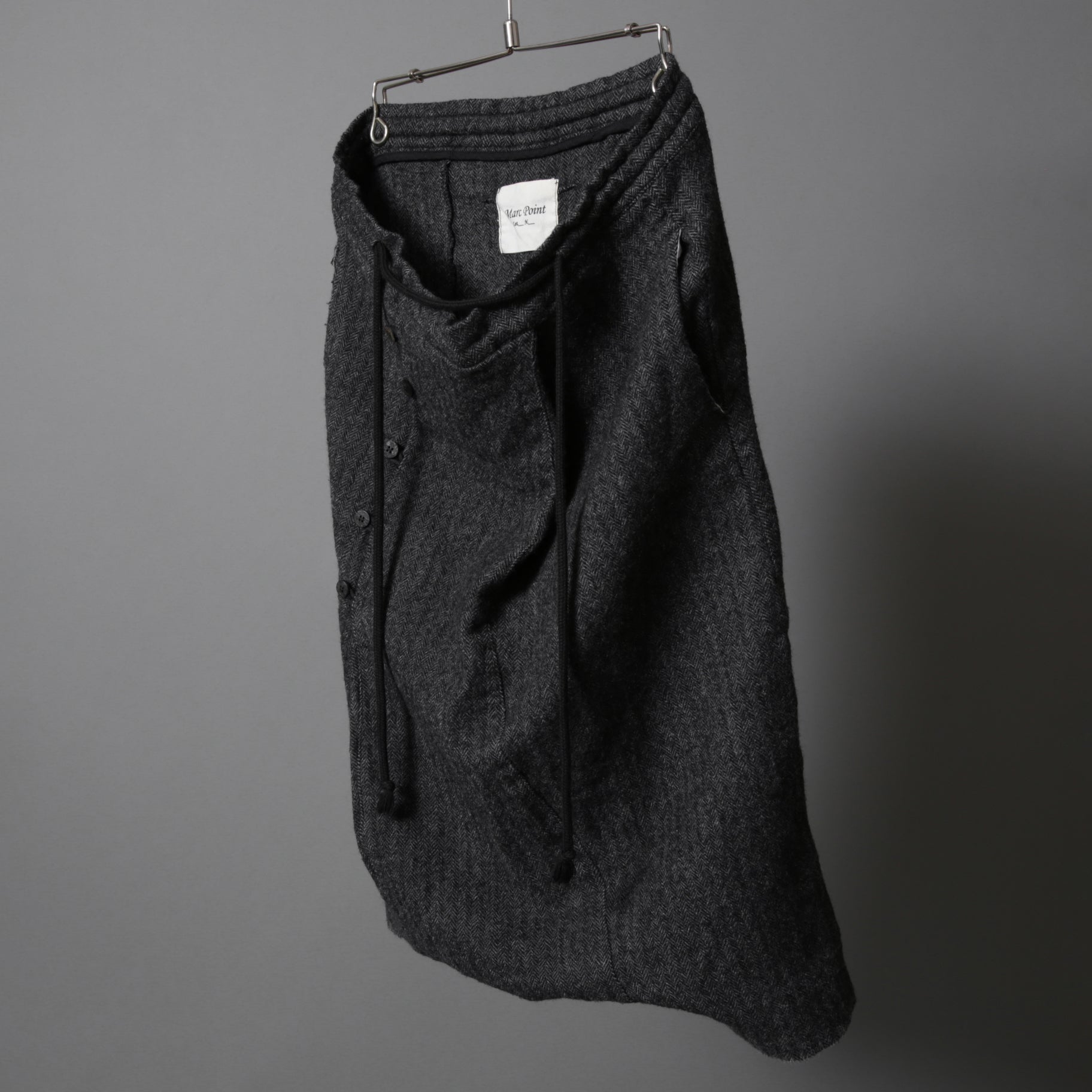 Marc Point マークポイント / ウールヘリンボーン サルエル パンツ / size 46 (GRAY)