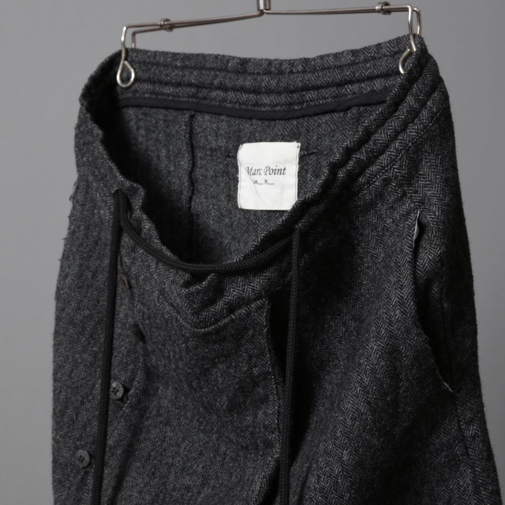 Marc Point マークポイント / ウールヘリンボーン サルエル パンツ / size 46 (GRAY)