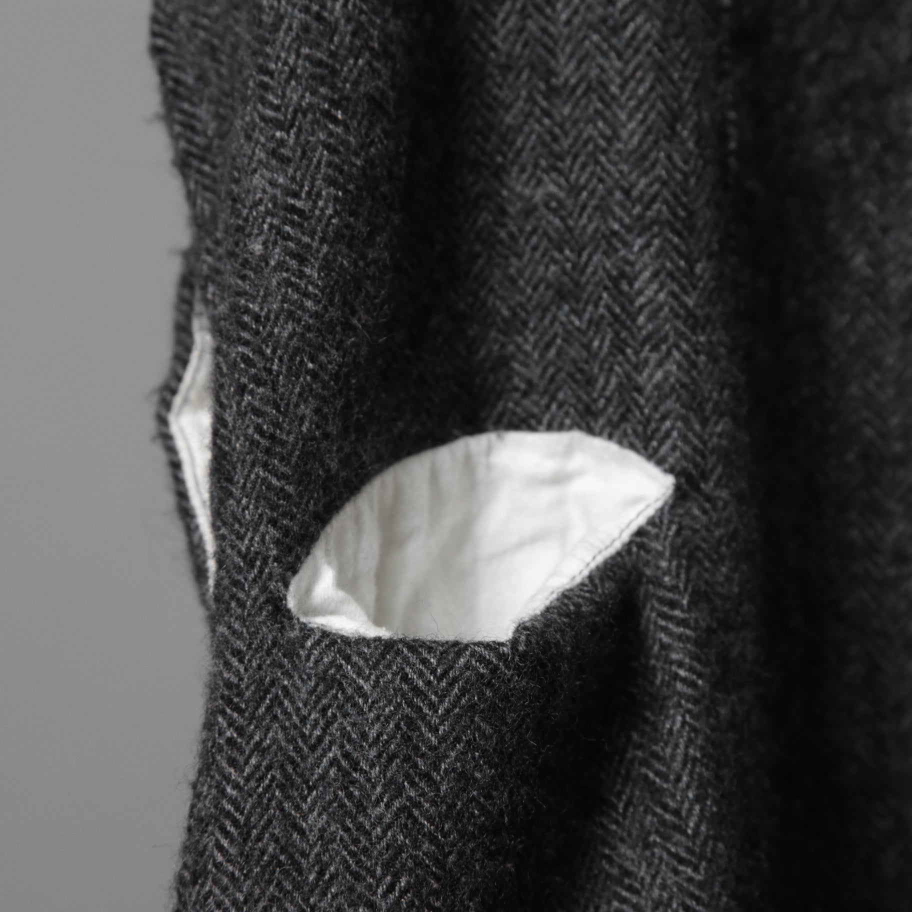 Marc Point マークポイント / ウールヘリンボーン サルエル パンツ / size 46 (GRAY)