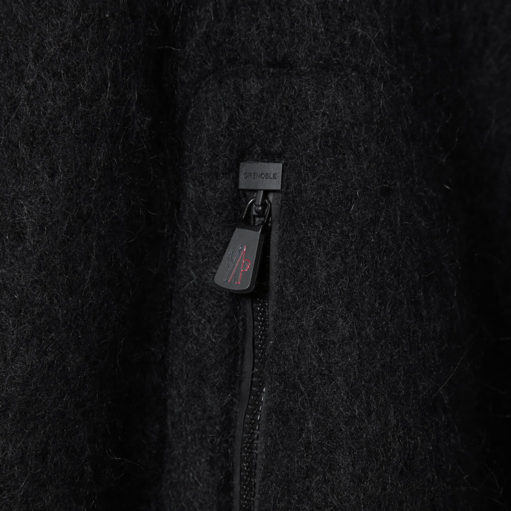 MONCLER モンクレール /  2022-2023AW / GRENOBLE MANTELLA グルノーブル マンテラ / ウール モヘア アルパカ ニット ポンチョ / ダウン入り   / size FREE (BLACK)