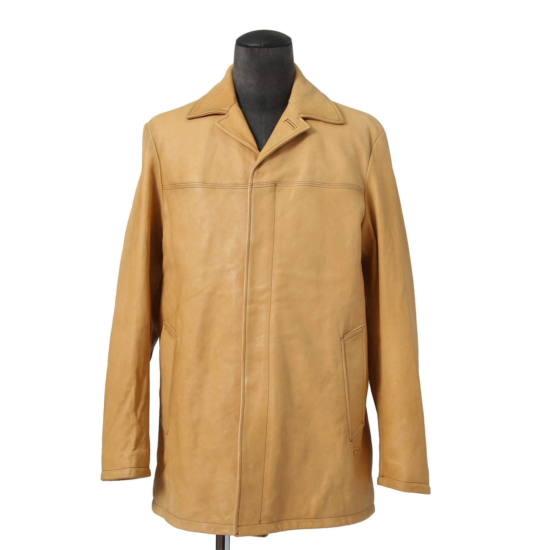 美品 DIESEL ディーゼル / L-NICO レザージャケット/ 現行デザイナー モデル / size 46 キャメル