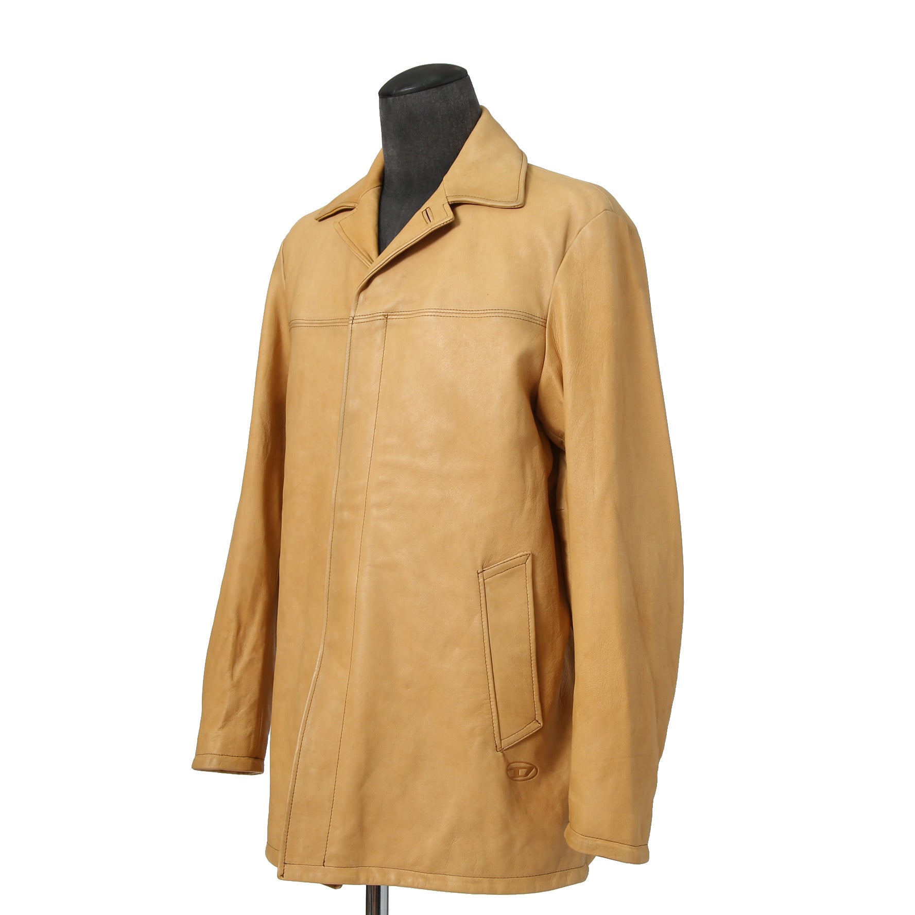 美品 DIESEL ディーゼル / L-NICO レザージャケット/ 現行デザイナー モデル / size 46 キャメル