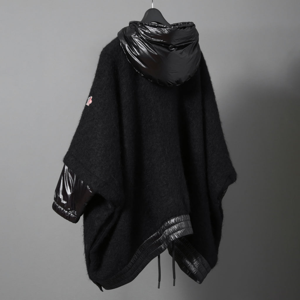 MONCLER モンクレール /  2022-2023AW / GRENOBLE MANTELLA グルノーブル マンテラ / ウール モヘア アルパカ ニット ポンチョ / ダウン入り   / size FREE (BLACK)