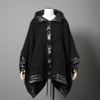 MONCLER モンクレール /  2022-2023AW / GRENOBLE MANTELLA グルノーブル マンテラ / ウール モヘア アルパカ ニット ポンチョ / ダウン入り   / size FREE (BLACK)