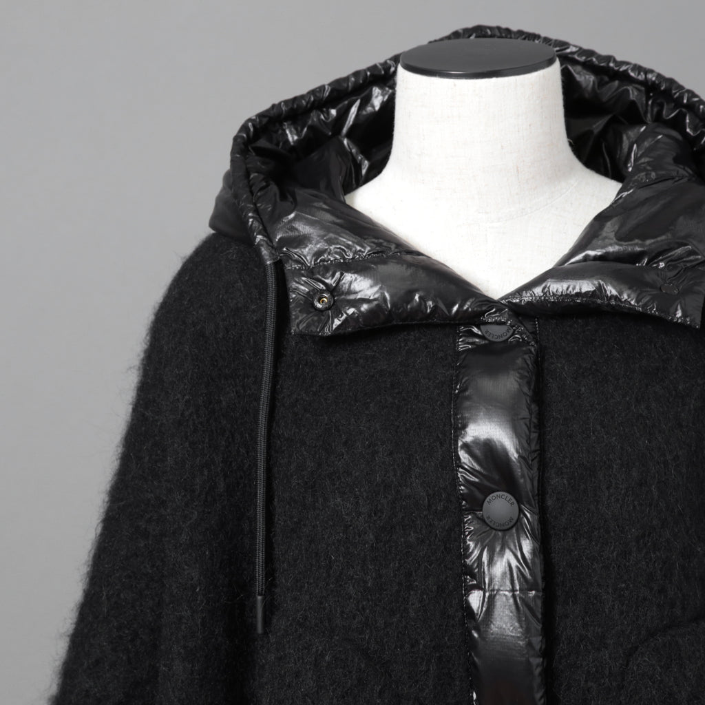 MONCLER モンクレール /  2022-2023AW / GRENOBLE MANTELLA グルノーブル マンテラ / ウール モヘア アルパカ ニット ポンチョ / ダウン入り   / size FREE (BLACK)
