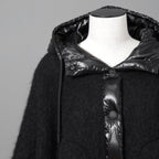 MONCLER モンクレール /  2022-2023AW / GRENOBLE MANTELLA グルノーブル マンテラ / ウール モヘア アルパカ ニット ポンチョ / ダウン入り   / size FREE (BLACK)