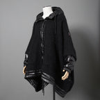 MONCLER モンクレール /  2022-2023AW / GRENOBLE MANTELLA グルノーブル マンテラ / ウール モヘア アルパカ ニット ポンチョ / ダウン入り   / size FREE (BLACK)