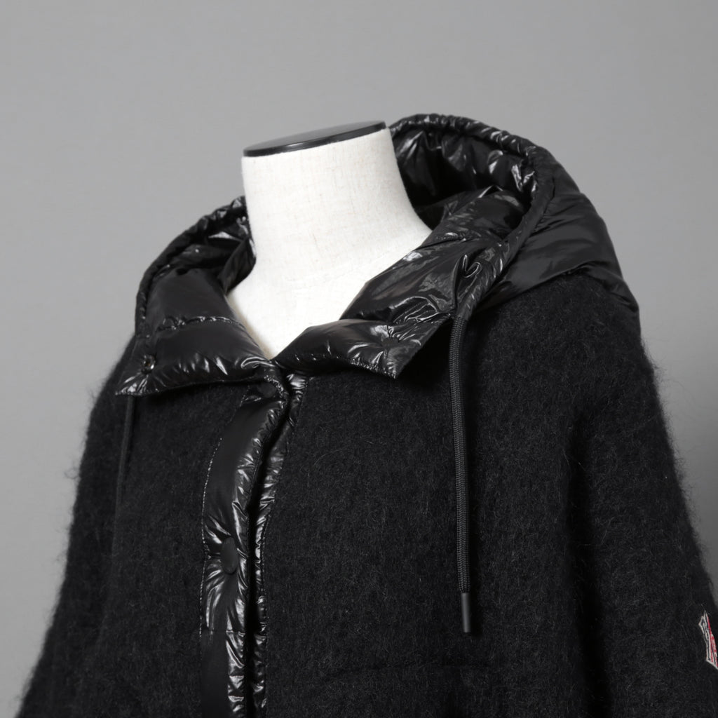 MONCLER モンクレール /  2022-2023AW / GRENOBLE MANTELLA グルノーブル マンテラ / ウール モヘア アルパカ ニット ポンチョ / ダウン入り   / size FREE (BLACK)