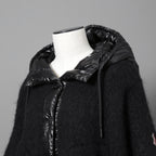 MONCLER モンクレール /  2022-2023AW / GRENOBLE MANTELLA グルノーブル マンテラ / ウール モヘア アルパカ ニット ポンチョ / ダウン入り   / size FREE (BLACK)