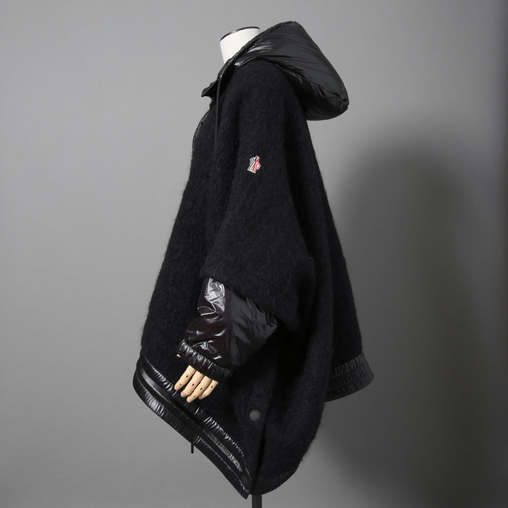 MONCLER モンクレール /  2022-2023AW / GRENOBLE MANTELLA グルノーブル マンテラ / ウール モヘア アルパカ ニット ポンチョ / ダウン入り   / size FREE (BLACK)