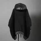 MONCLER モンクレール /  2022-2023AW / GRENOBLE MANTELLA グルノーブル マンテラ / ウール モヘア アルパカ ニット ポンチョ / ダウン入り   / size FREE (BLACK)