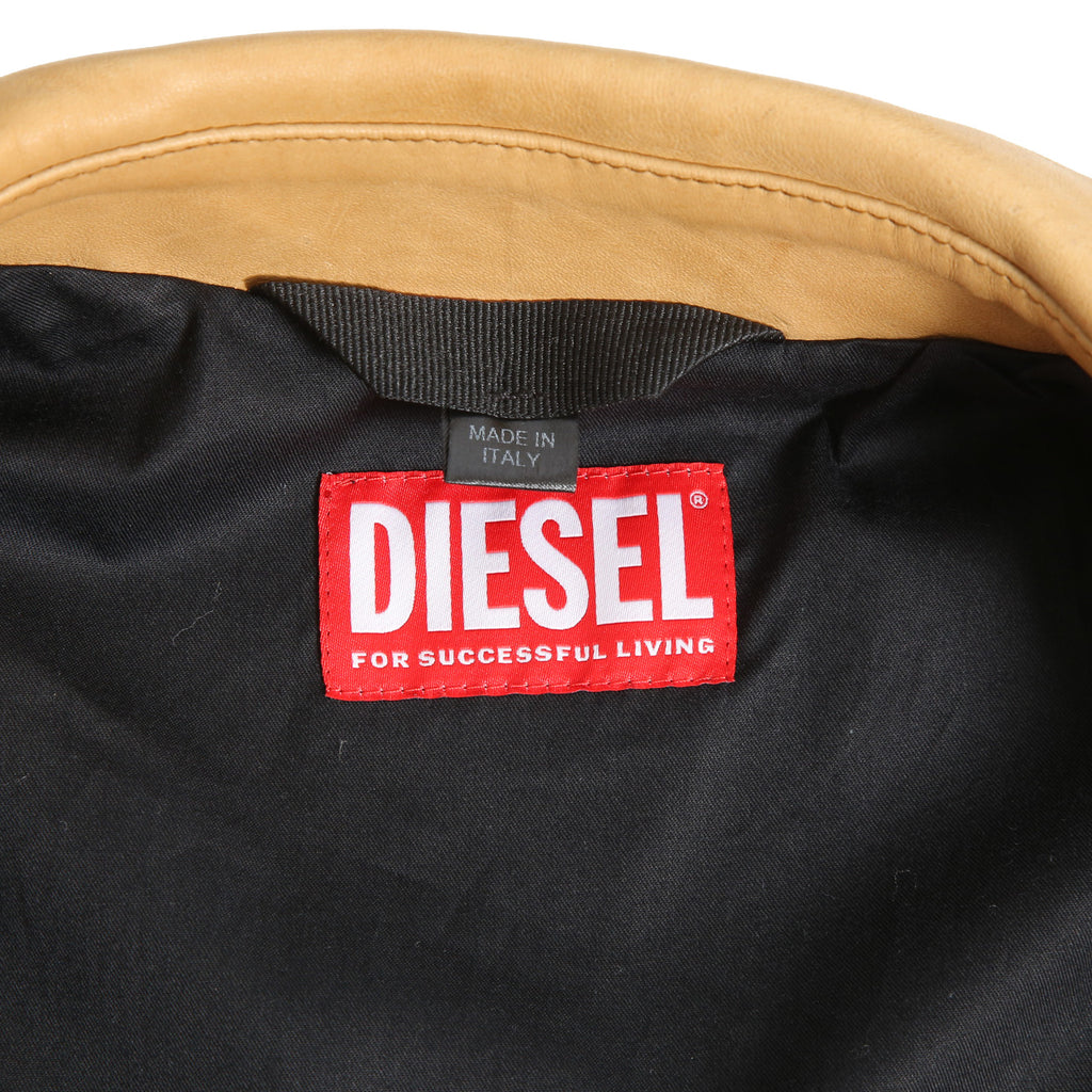 美品 DIESEL ディーゼル / L-NICO レザージャケット/ 現行デザイナー モデル / size 46 キャメル
