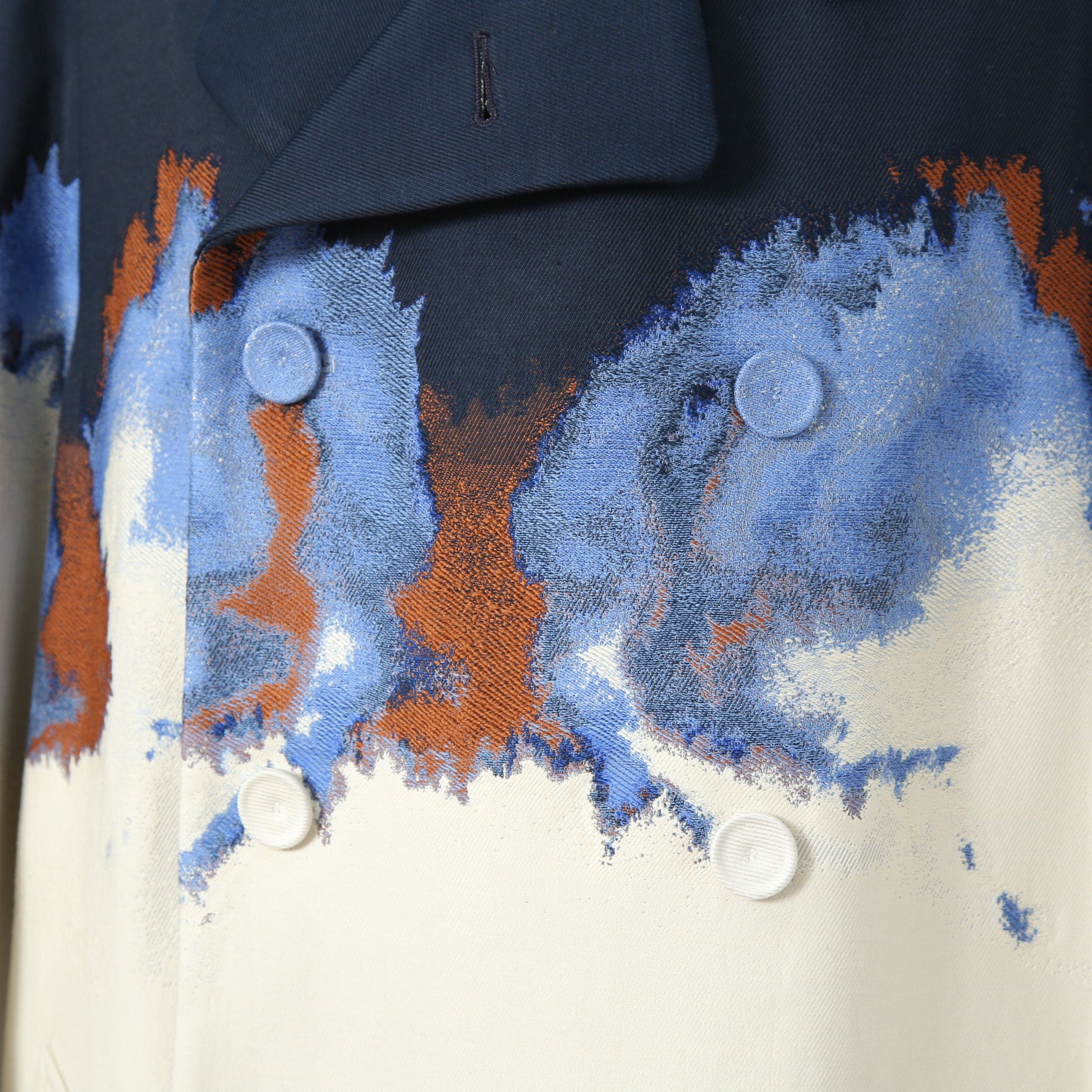 希少 極美品 FENDI フェンディ / 定価70万 23SS クラウド モチーフ ジャガード ダブル ロングコート / FF0690 AMZ9 / size 46 コート