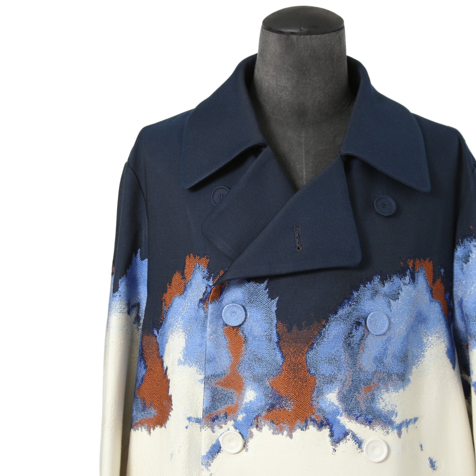 希少 極美品 FENDI フェンディ / 定価70万 23SS クラウド モチーフ ジャガード ダブル ロングコート / FF0690 AMZ9 / size 46 コート