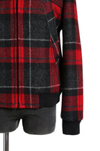 美品 サンローラン Saint Laurent / 20AW 襟ムートン / ウール タータンチェック / ショート キルティング ジャケット / size 50 (RED)
