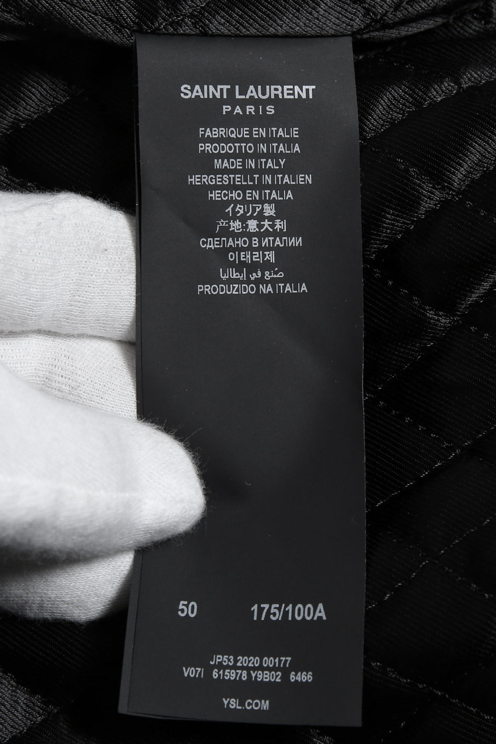 美品 サンローラン Saint Laurent / 20AW 襟ムートン / ウール タータンチェック / ショート キルティング ジャケット / size 50 (RED)