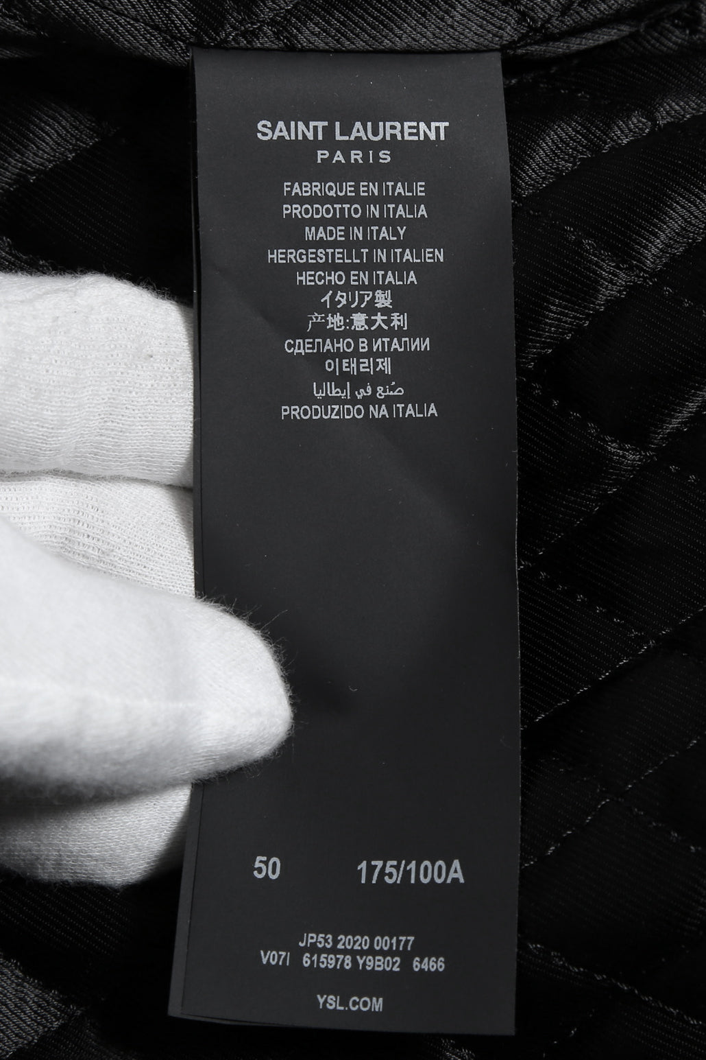 美品 サンローラン Saint Laurent / 20AW 襟ムートン / ウール タータンチェック / ショート キルティング ジャケット / size 50 (RED)