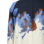 希少 極美品 FENDI フェンディ / 定価70万 23SS クラウド モチーフ ジャガード ダブル ロングコート / FF0690 AMZ9 / size 46 コート