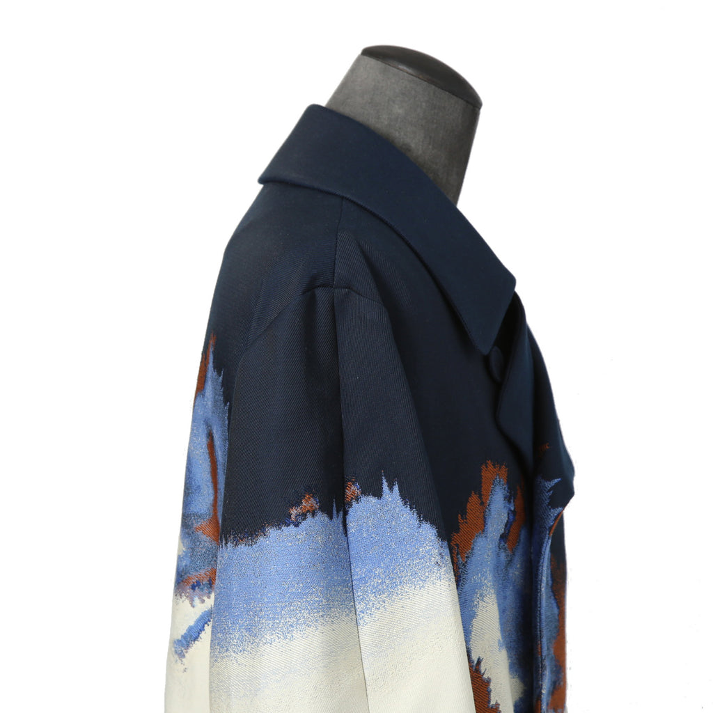 希少 極美品 FENDI フェンディ / 定価70万 23SS クラウド モチーフ ジャガード ダブル ロングコート / FF0690 AMZ9 / size 46 コート