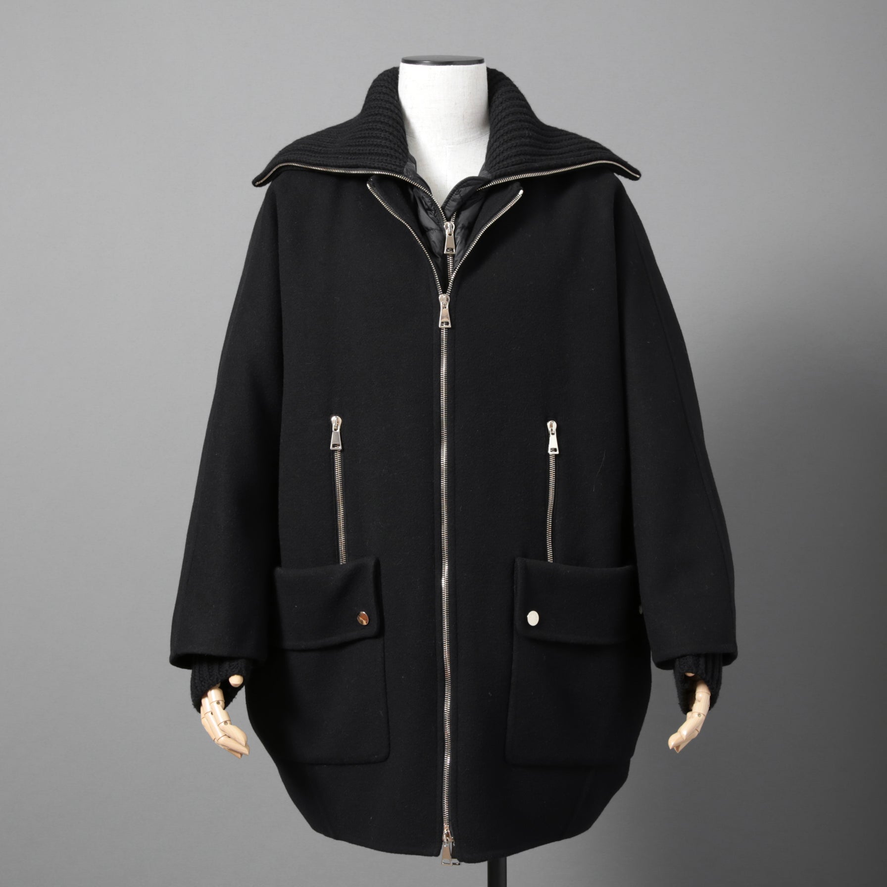 MONCLER モンクレール / 美品 2017 ACANTHUS / 3WAY ダウン コート / カシミヤ混 メルトン / size 1 (BLACK)