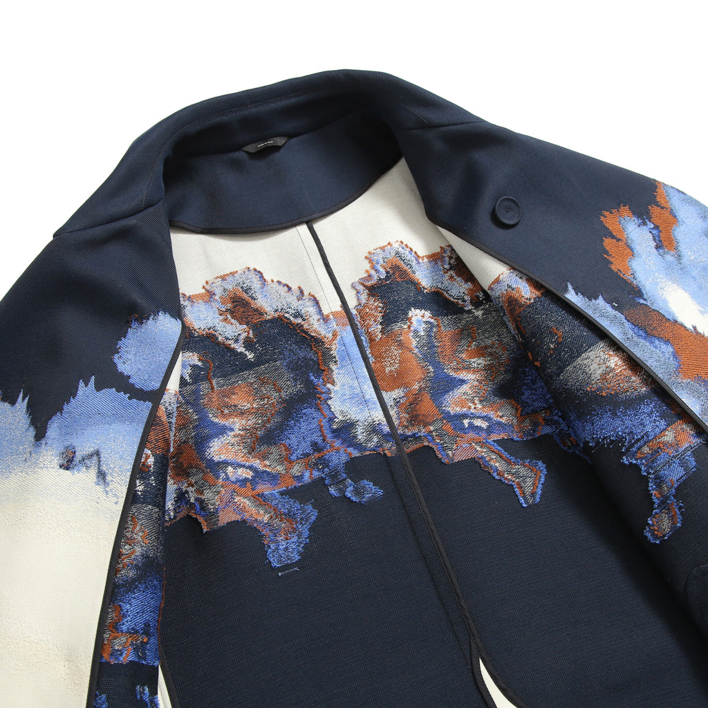 希少 極美品 FENDI フェンディ / 定価70万 23SS クラウド モチーフ ジャガード ダブル ロングコート / FF0690 AMZ9 / size 46 コート