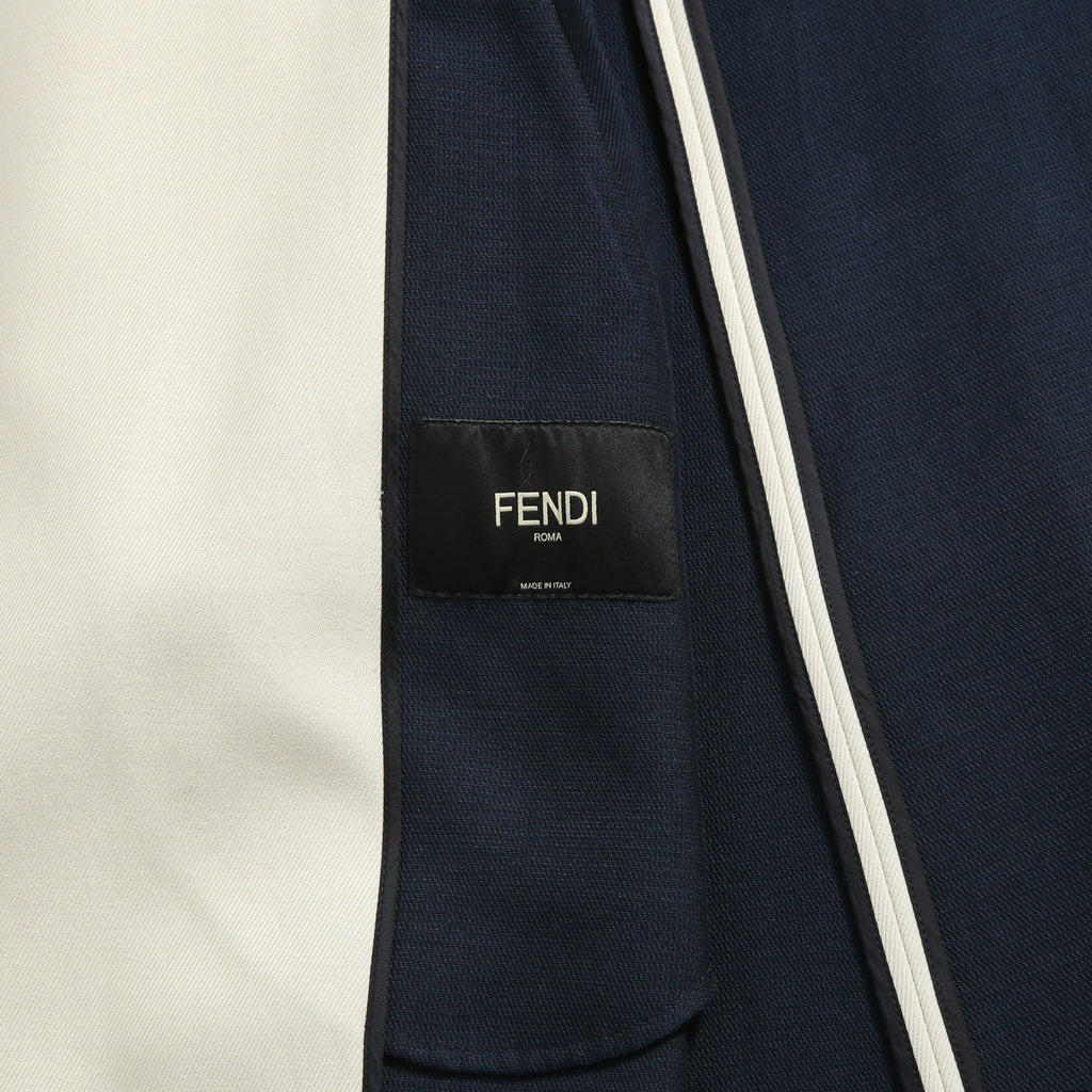 希少 極美品 FENDI フェンディ / 定価70万 23SS クラウド モチーフ ジャガード ダブル ロングコート / FF0690 AMZ9 / size 46 コート