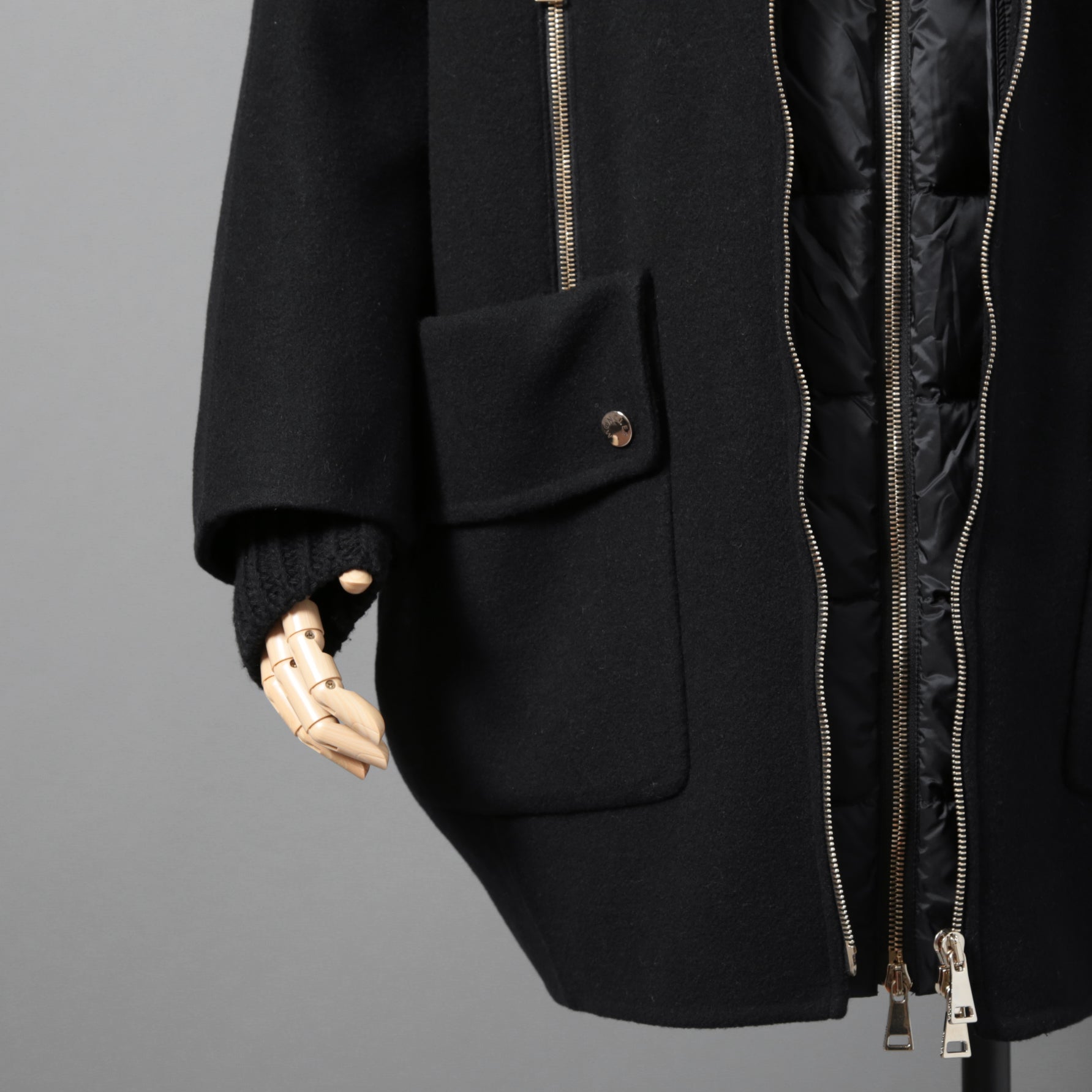 MONCLER モンクレール / 美品 2017 ACANTHUS / 3WAY ダウン コート / カシミヤ混 メルトン / size 1 (BLACK)